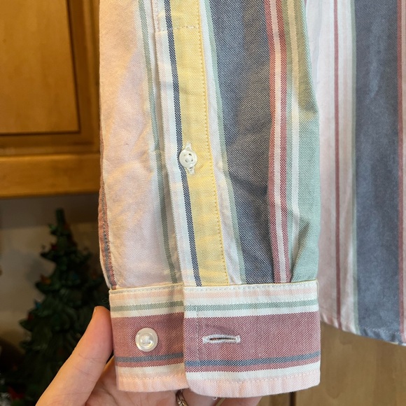 L.L. Bean Striped Button Down Shirt 100% Cotton - Picture 3 of 5